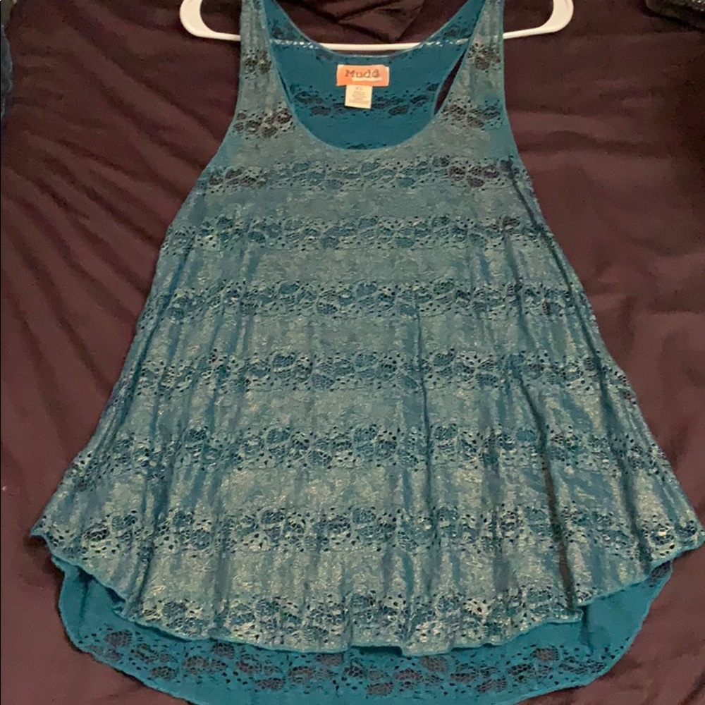 Blue green shirt